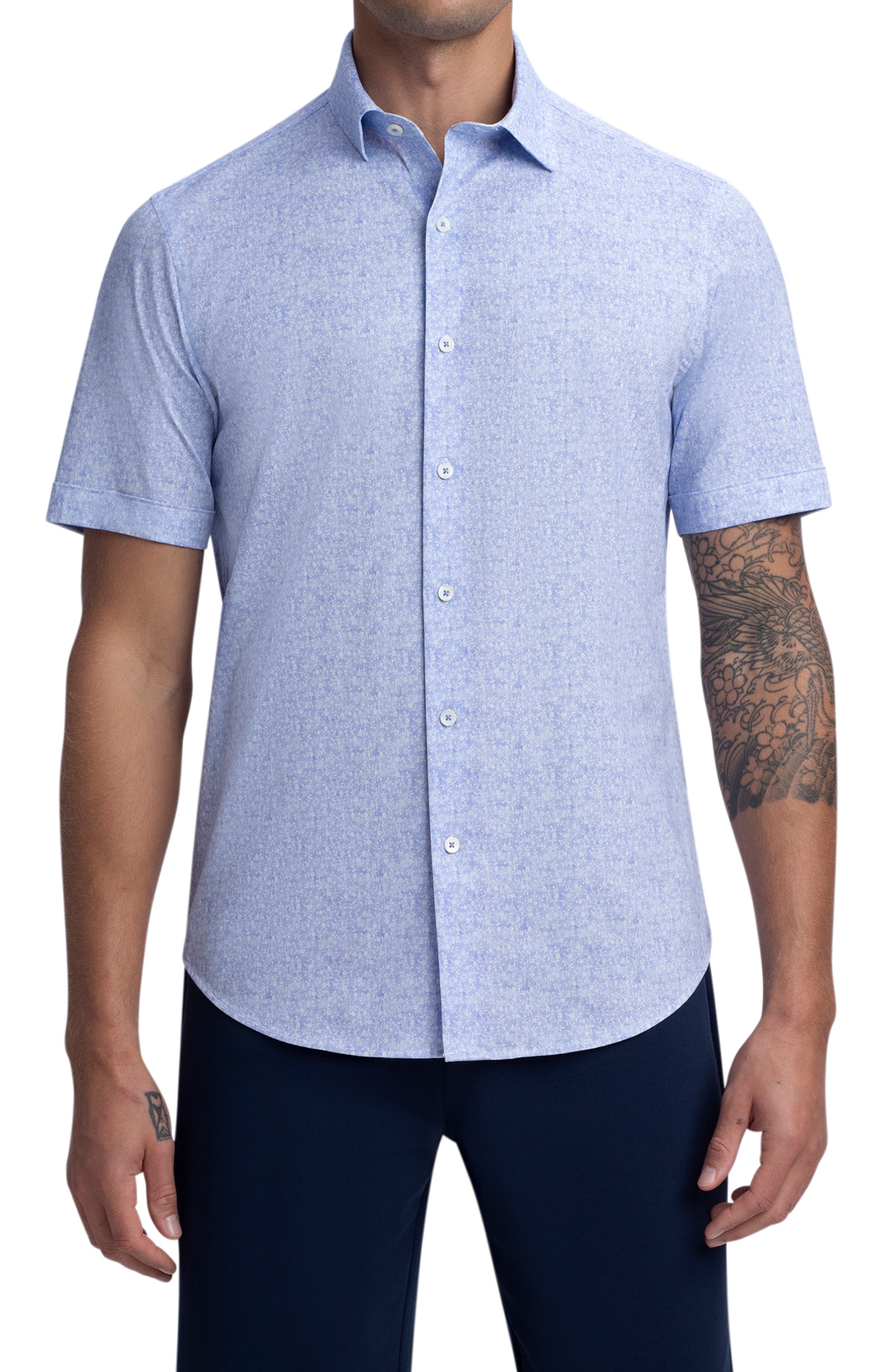 C&H Mens Plaid Shirt Long Sleeve Casual Slim No-Iron Shirts 
